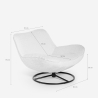 Sillón moderno giratorio para salón y despacho de tela bouclé Konn 