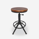 Taburete industrial de metal vintage ajustable con tornillo de rosca negro Crewi Venta
