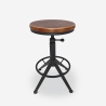 Taburete industrial de metal vintage ajustable con tornillo de rosca negro Crewi Venta