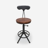 Taburete giratorio ajustable vintage industrial con respaldo Crewi Back Venta