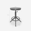 Taburete industrial de metal vintage ajustable con tornillo de rosca negro Crewi Oferta