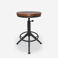 Taburete industrial de metal vintage ajustable con tornillo de rosca negro Crewi Promoción