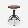 Taburete industrial de metal vintage ajustable con tornillo de rosca negro Crewi Promoción