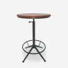 Mesa alta vintage industrial redonda ajustable para bar cocina Girus Promoción