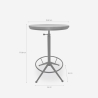 Mesa alta vintage industrial redonda ajustable para bar cocina Girus Oferta