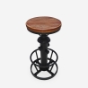 Taburete vintage industrial de bar ajustable con reposapiés Ziblo Venta