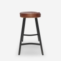 Taburete industrial de madera y metal vintage para isla de cocina Lumax Oferta