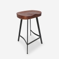 Taburete industrial de madera y metal vintage para isla de cocina Lumax Promoción