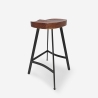 Taburete industrial de madera y metal vintage para isla de cocina Lumax Rebajas