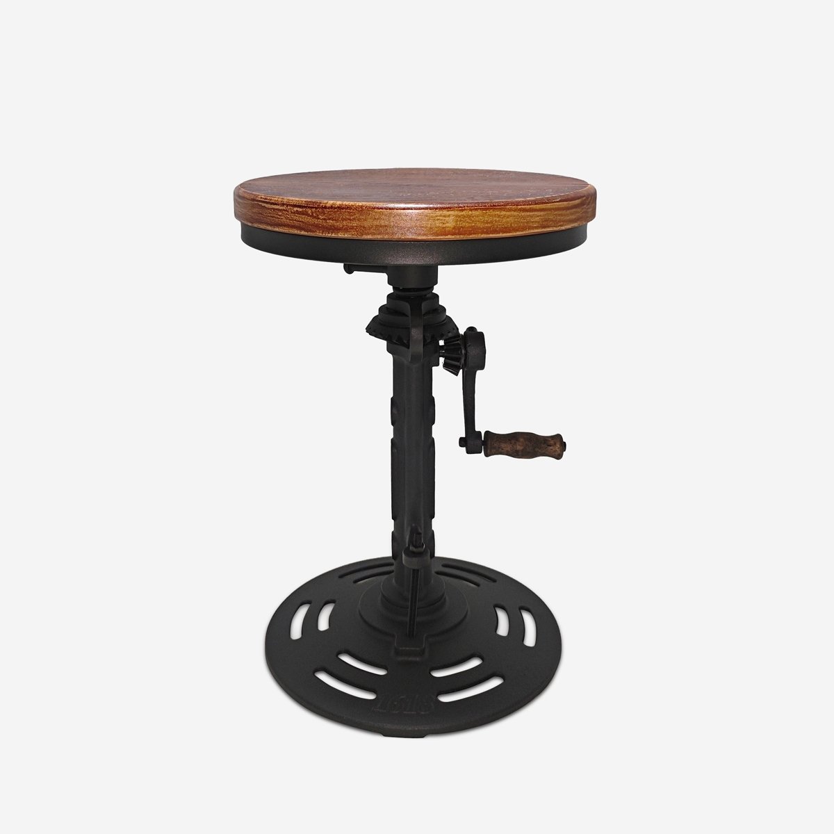Taburete vintage de bar estilo industrial ajustable con manivela Zunor Promoción Taburete vintage de bar estilo industrial ajustable con manivela Zunor Promoción