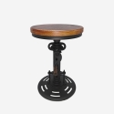 Taburete vintage de bar estilo industrial ajustable con manivela Zunor Oferta