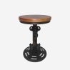 Taburete vintage de bar estilo industrial ajustable con manivela Zunor Oferta