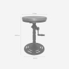 Taburete vintage de bar estilo industrial ajustable con manivela Zunor Rebajas