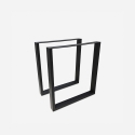 Juego de 2 patas rectangulares para mesa 65x71 cm metal negro industrial Quill Promoción