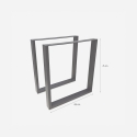 Juego de 2 patas rectangulares para mesa 65x71 cm metal negro industrial Quill Oferta
