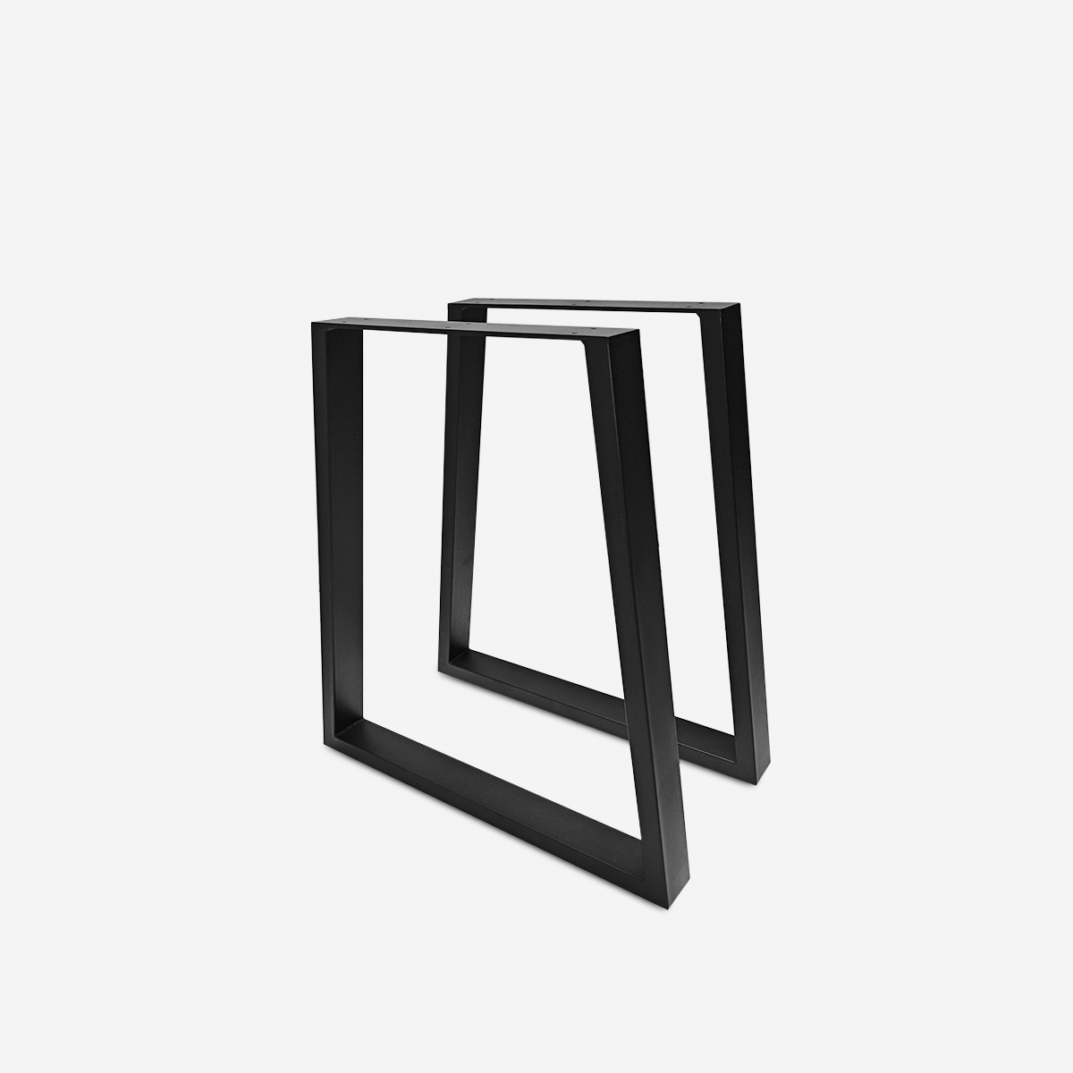 Juego de 2 patas de mesa de metal negro en forma trapezoidal Flare Promoción Juego de 2 patas de mesa de metal negro en forma trapezoidal Flare Promoción