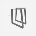 Juego de 2 patas de mesa de metal negro en forma trapezoidal Flare Oferta