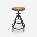 Taburete ajustable con tornillo de rosca de madera y metal estilo industrial vintage Vont Promoción