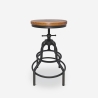 Taburete ajustable con tornillo de rosca de madera y metal estilo industrial vintage Vont Promoción