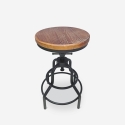 Taburete ajustable con tornillo de rosca de madera y metal estilo industrial vintage Vont Venta