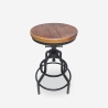 Taburete ajustable con tornillo de rosca de madera y metal estilo industrial vintage Vont Venta