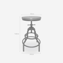 Taburete ajustable con tornillo de rosca de madera y metal estilo industrial vintage Vont Oferta