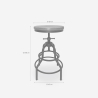 Taburete ajustable con tornillo de rosca de madera y metal estilo industrial vintage Vont Oferta