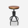 Taburete de bar industrial de madera y metal ajustable con tornillo de rosca Skiv Venta