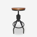 Taburete de bar industrial de madera y metal ajustable con tornillo de rosca Skiv Promoción