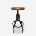 Taburete de bar industrial de madera y metal ajustable con tornillo de rosca Skiv Promoción