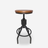 Taburete de bar industrial de madera y metal ajustable con tornillo de rosca Skiv Promoción