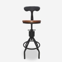 Taburete vintage industrial ajustable para barra de cocina con respaldo Junt Venta
