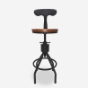 Taburete vintage industrial ajustable para barra de cocina con respaldo Junt Venta
