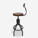 Taburete vintage industrial ajustable para barra de cocina con respaldo Junt Oferta