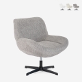 Sillón giratorio elegante de tela bouclé para sala salón y despacho Lehm Promoción