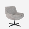 Sillón giratorio elegante de tela bouclé para sala salón y despacho Lehm Rebajas