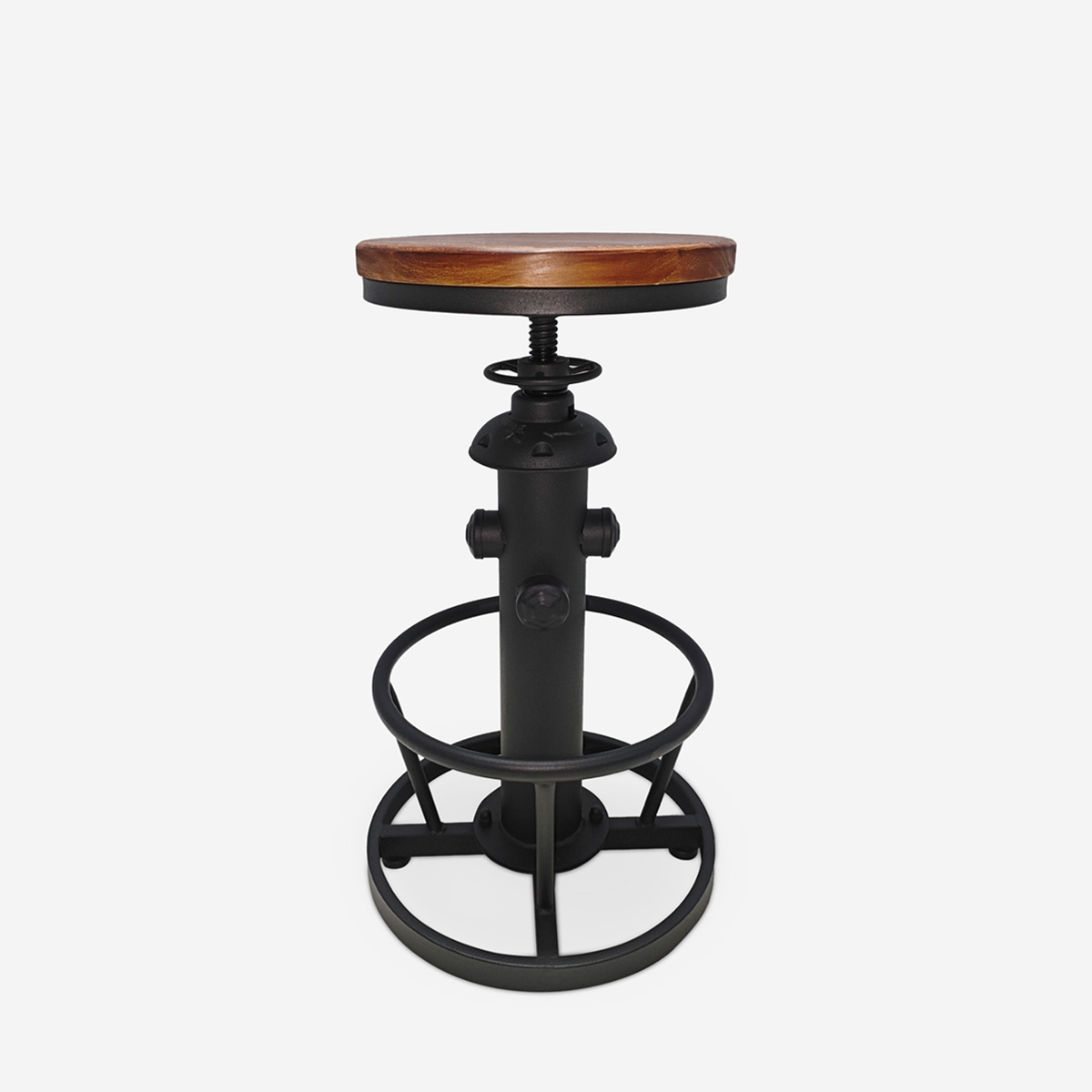 Taburete vintage industrial de bar ajustable con reposapiés Ziblo Promoción Taburete vintage industrial de bar ajustable con reposapiés Ziblo Promoción