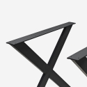 Juego de 2 patas de mesa de diseño cruzado de metal negro 75x71 cm Nible Venta