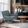 Sillón moderno giratorio para salón y despacho de tela bouclé Konn Venta