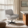 Sillón giratorio elegante de tela bouclé para sala salón y despacho Lehm Venta