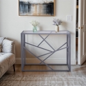 Consola para recibidor de diseño moderno de 100x40x78cm con tablero de cristal Kevin Venta
