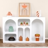 Consola de entrada moderna blanca con compartimentos curvados 120x37cm Liva Rebajas