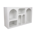 Consola de entrada moderna blanca con compartimentos curvados 120x37cm Liva Oferta