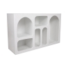 Consola de entrada moderna blanca con compartimentos curvados 120x37cm Liva Oferta
