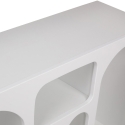 Consola de entrada moderna blanca con compartimentos curvados 120x37cm Liva Modelo