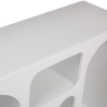 Consola de entrada moderna blanca con compartimentos curvados 120x37cm Liva Modelo