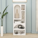 Estantería blanca moderna de diseño para pared con 5 compartimentos H150cm Venus Descueto