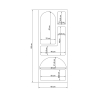 Estantería blanca moderna de diseño para pared con 5 compartimentos H150cm Venus Modelo