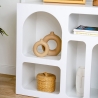 Librería de diseño moderna blanca con compartimentos curvos 80x37x74cm Lessa Oferta
