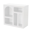 Librería de diseño moderna blanca con compartimentos curvos 80x37x74cm Lessa Catálogo